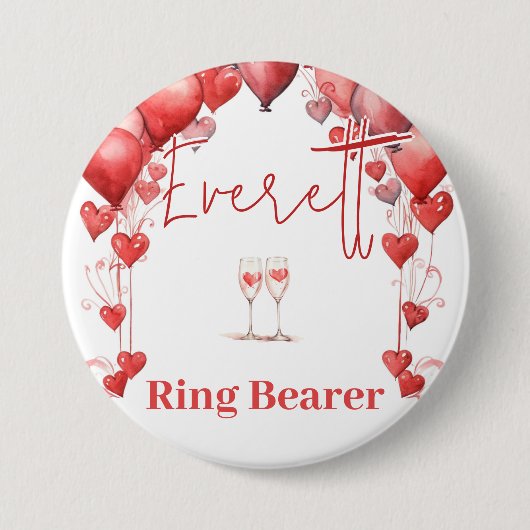 Beifall für Liebe Brautparty Ring Bearer Button (Vorderseite)