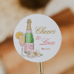 Beifall für Liebe Bridal Brunch und Bubbly Gefalle Runder Aufkleber<br><div class="desc">Liebe Bridal Brunch Untersetzer Fügen Sie dem Backen einen benutzerdefinierten Text hinzu,  um alle zusätzlichen Informationen für Ihre Gäste zu liefern.</div>