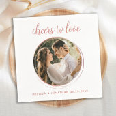 Beifall für Liebe Moderne Rose Gold Foto Hochzeit Serviette