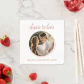 Beifall für Liebe Moderne Rose Gold Foto Hochzeit Serviette (Beispiel)