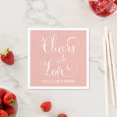 Beifall für Liebe Rosa-Hochzeitsprogram Serviette (Beispiel)