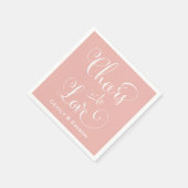 Beifall für Liebe Rosa-Hochzeitsprogram Serviette (Ecke)
