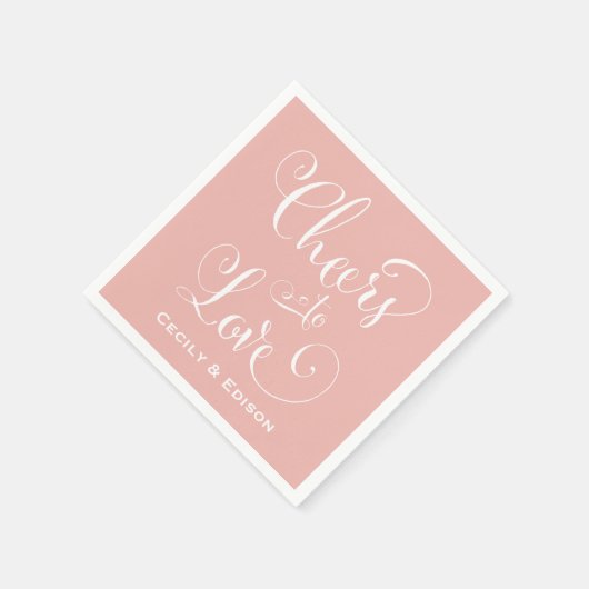 Beifall für Liebe Rosa-Hochzeitsprogram Serviette (Ecke)