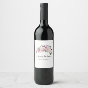 Beifall für Liebe Rosa Weiße Flora Weinetikett