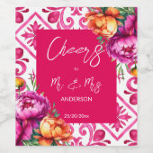 Beifall für mehr und mehr Fuchsia Fliesen Orange-P Weinetikett (Einzelnes Label)