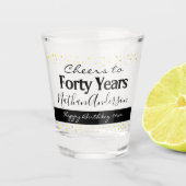 Beifall für vierzig Jahre Personalisiert Geburtsta Schnapsglas (Vorderseite)