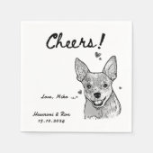 Beifall Gezeichnet Personalisierter Hund Einfache Serviette (Vorderseite)