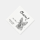Beifall Gezeichnet Personalisierter Hund Einfache Serviette (Ecke)