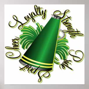 Beifall-grüne und gelbe Qualitäten Poster