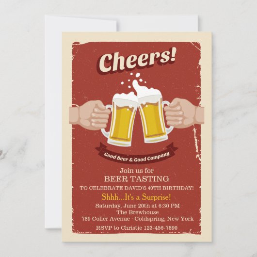 Beifall mit guter Biereinladung Einladung (Vorderseite)