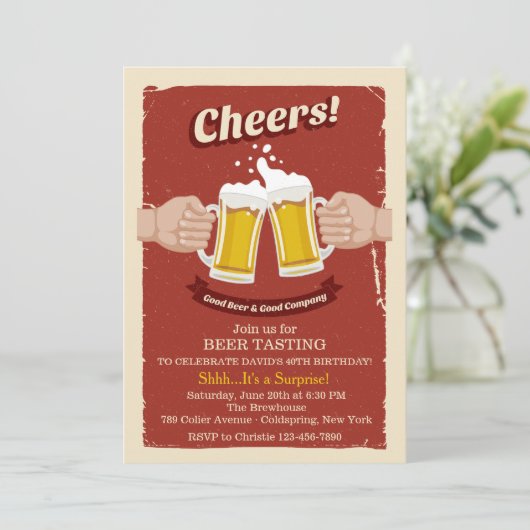 Beifall mit guter Biereinladung Einladung (Stehend Vorderseite)