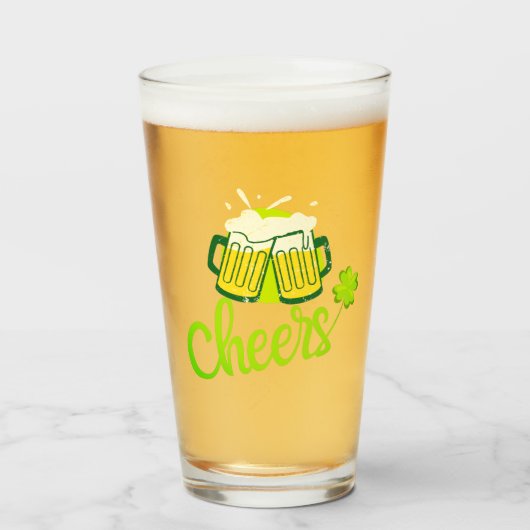 Beifall mit Kleeblatt - St. Patrick Day Glas (Vorne (Gefüllt))