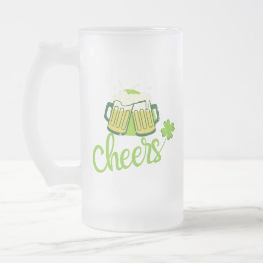 Beifall mit Kleeblatt - St. Patrick Day Mattglas Bierglas (Links)