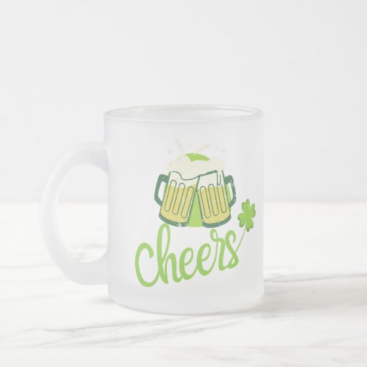 Beifall mit Kleeblatt - St. Patrick Day Mattglastasse (Links)