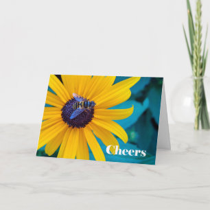 Beifall oder Dank mit Honey Bee auf Blume Karte
