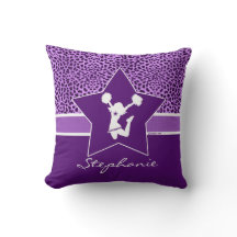 Beifall-/Pom Cheetah-Druck mit Monogramm in Lila