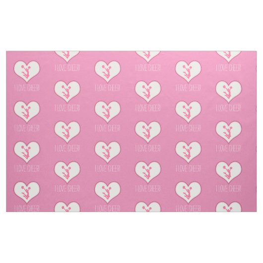 Beifall/Pom weißer Herz-Gewohnheits-Text Stoff (Fat Quarter (45,7 x 55,9 cm))