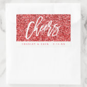 Beifall-roter Glitzer-Miniwein, Rechteckiger Aufkleber (Tasche)