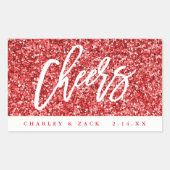 Beifall-roter Glitzer-Miniwein, Rechteckiger Aufkleber (Vorderseite)