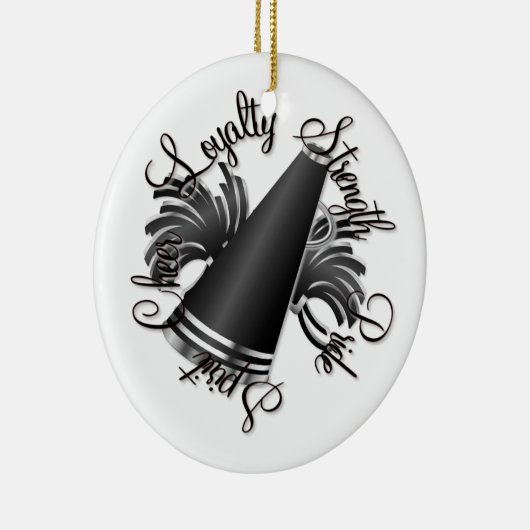 Beifall-Schwarzes und Silber Verdoppeln-Versahen Keramik Ornament (Rechts)