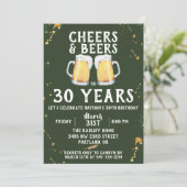 Beifall-u. Bier-Geburtstags-Party Einladung (Stehend Vorderseite)