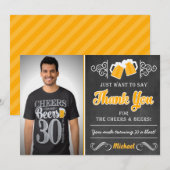 Beifall-und Bier-30. Geburtstag danken Ihnen zu Dankeskarte (Vorne/Hinten)