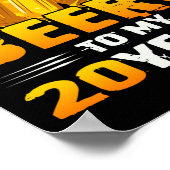 Beifall und Bier zu meinem 20-jährigen 20. Geburts Poster (Ecke)