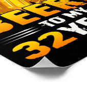 Beifall und Bier zu meinem 32-jährigen 32. Geburts Poster (Ecke)