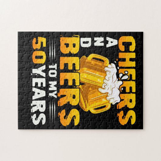Beifall und Bier zu meinem 50-jährigen 50. Geburts Puzzle (Horizontal)