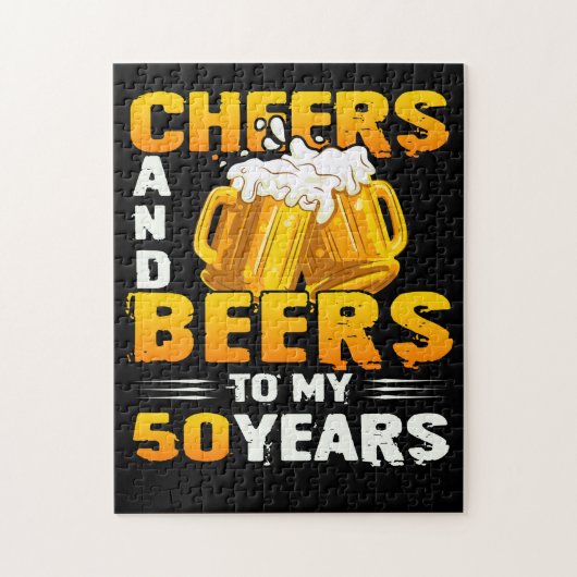 Beifall und Bier zu meinem 50-jährigen 50. Geburts Puzzle (Vertikal)