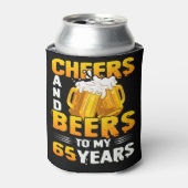 Beifall und Bier zu meinem 65-jährigen 65. Geburts Dosenkühler (Kanne Vorderseite)