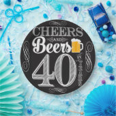 Beifall und Biere zu 40 Jahren PapierTeller-9" Pappteller (Party)