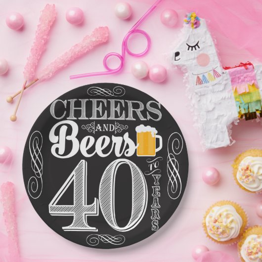Beifall und Biere zu 40 Jahren PapierTeller-9" Pappteller (Party)