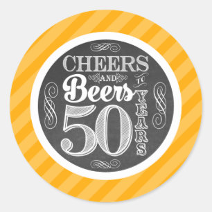 Beifall und Biere zu 50 Jahren runden Runder Aufkleber