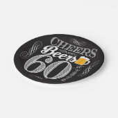 Beifall und Biere zu 60 Jahren PapierTeller-7" Pappteller (Schrägansicht)