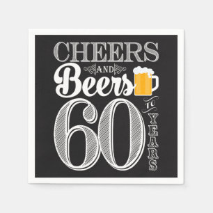 Beifall und Biere zu 60 Jahren Serviette