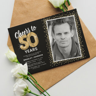 Beifall zu 50 Jahren 50. Geburtstag Foto Einladung