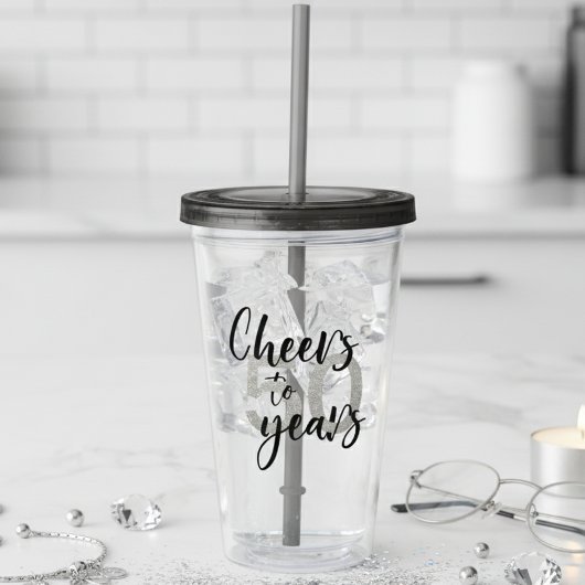 Beifall zu 50 Jahren Glitzer Geschenk Party Acryltrinkbecher