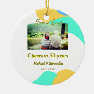 Beifall zu 50-jähriger Liebe ist Sweet Retro Keramik Ornament