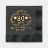 Beifall zu 80 Jahren Weingläser Geburtsname Servietten Mit Folie (Vorderseite)