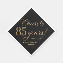 Beifall zu 85 Geburtstag Glitzer Black and Gold