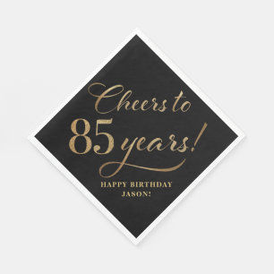 Beifall zu 85 Geburtstag Glitzer Black and Gold Serviette
