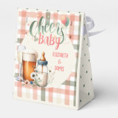 Beifall zu Baby Sage Peach Gingham Beers Flaschen Geschenkschachtel (Rückseite)