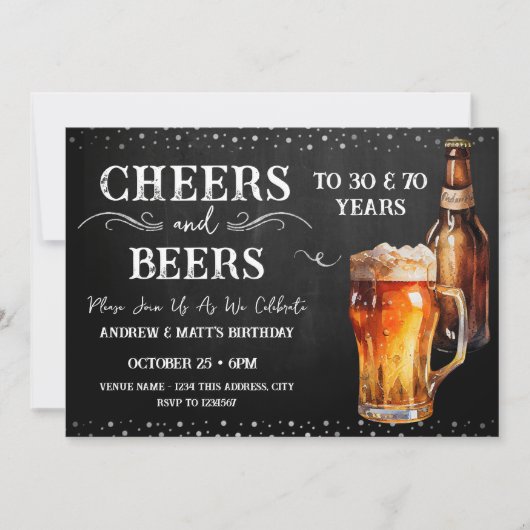 Beifall zu Bier Doppelgeburt Einladung (Vorderseite)