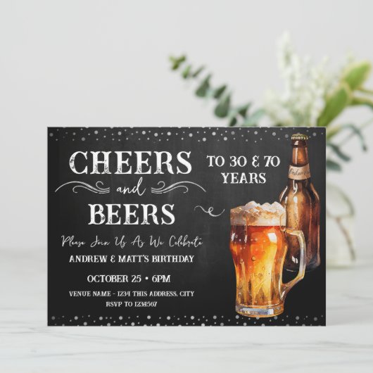 Beifall zu Bier Doppelgeburt Einladung (Stehend Vorderseite)