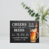 Beifall zu Bier Save the Date Geburtstagskarte Postkarte (Stehend Vorderseite)