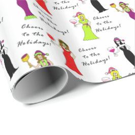 Beifall zu den Feiertagen! Wein-Frauen Geschenkpapier