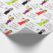 Beifall zu den Feiertagen! Wein-Frauen Geschenkpapier (Ecke)