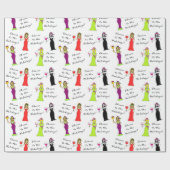 Beifall zu den Feiertagen! Wein-Frauen Geschenkpapier (Flach)