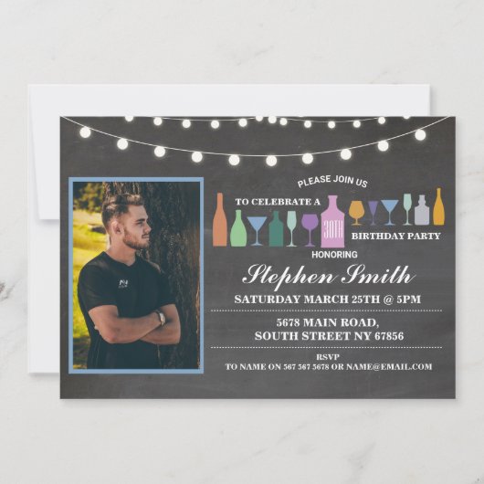 Beifall zu den Jahren das Bar-Getränke Einladung (Vorderseite)